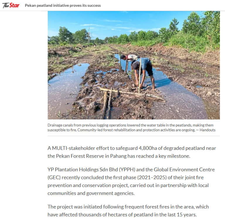Pekan peatland initiative proves its success