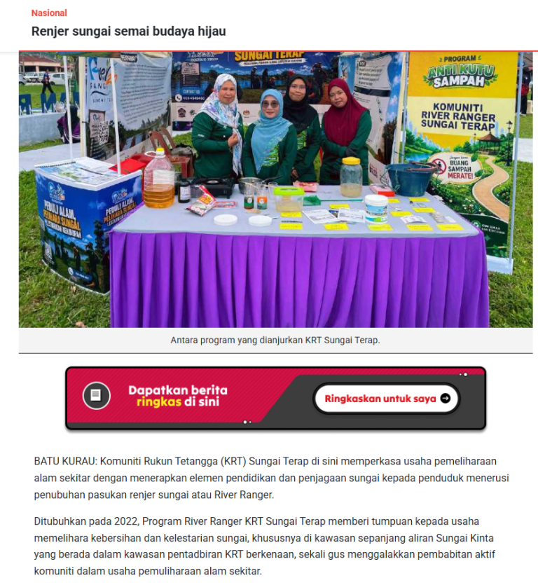 Renjer sungai semai budaya hijau