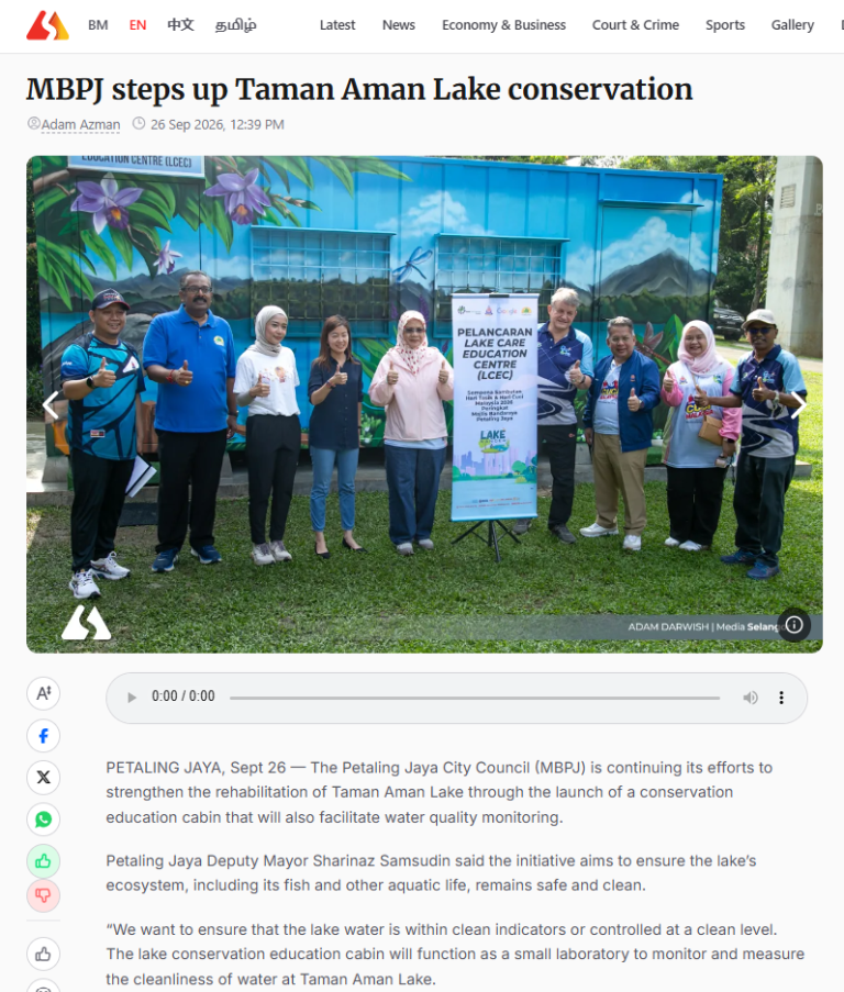 MBPJ steps up Taman Aman Lake conservation